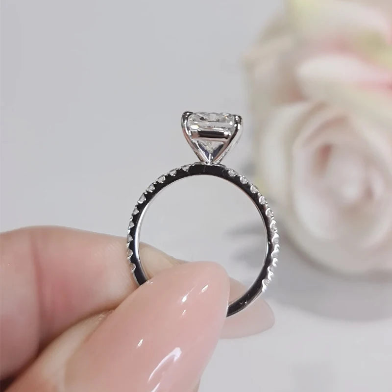 IGI Certified 2CT CVD lab Grown Square Cushion Cut Diamond EF VS Cushion Ring Lab Grown Diamond Engagement Ring 14k White Gold - BEHRS at the loft