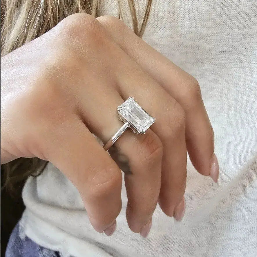 5Ct Emerald Diamond Lab-Grown Engagement Ring CERTIFIED 14k White Gold Wedding Ring - BEHRS at the loft