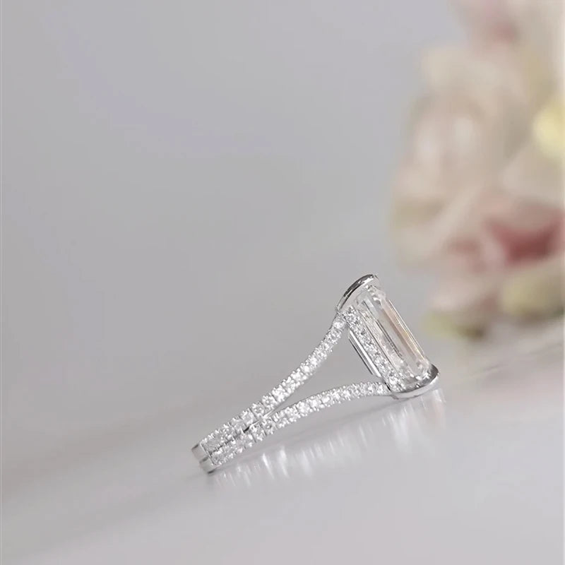 6ct Emerald Diamond Ring Engagement Ring - 14k White Gold: IGI Certified Lab Grown - BEHRS at the loft