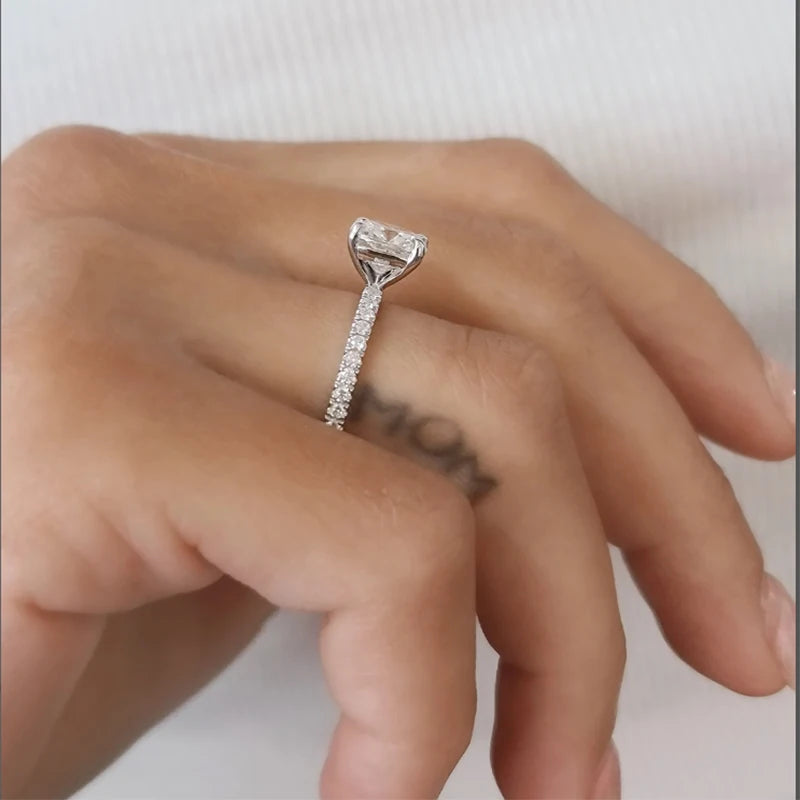 IGI Certified 2CT CVD lab Grown Square Cushion Cut Diamond EF VS Cushion Ring Lab Grown Diamond Engagement Ring 14k White Gold - BEHRS at the loft