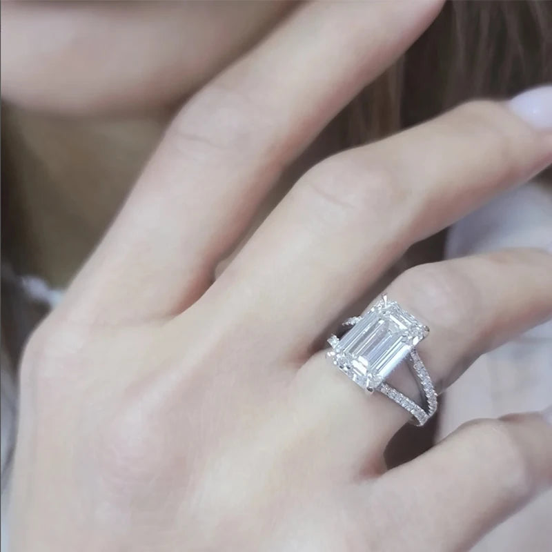 6ct Emerald Diamond Ring Engagement Ring - 14k White Gold: IGI Certified Lab Grown - BEHRS at the loft