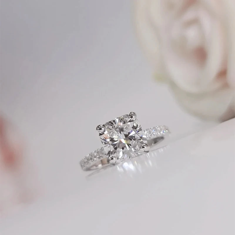 IGI Certified 2CT CVD lab Grown Square Cushion Cut Diamond EF VS Cushion Ring Lab Grown Diamond Engagement Ring 14k White Gold - BEHRS at the loft