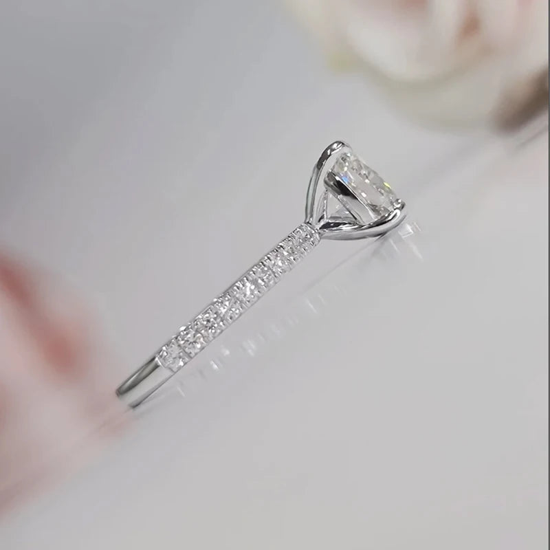 IGI Certified 2CT CVD lab Grown Square Cushion Cut Diamond EF VS Cushion Ring Lab Grown Diamond Engagement Ring 14k White Gold - BEHRS at the loft