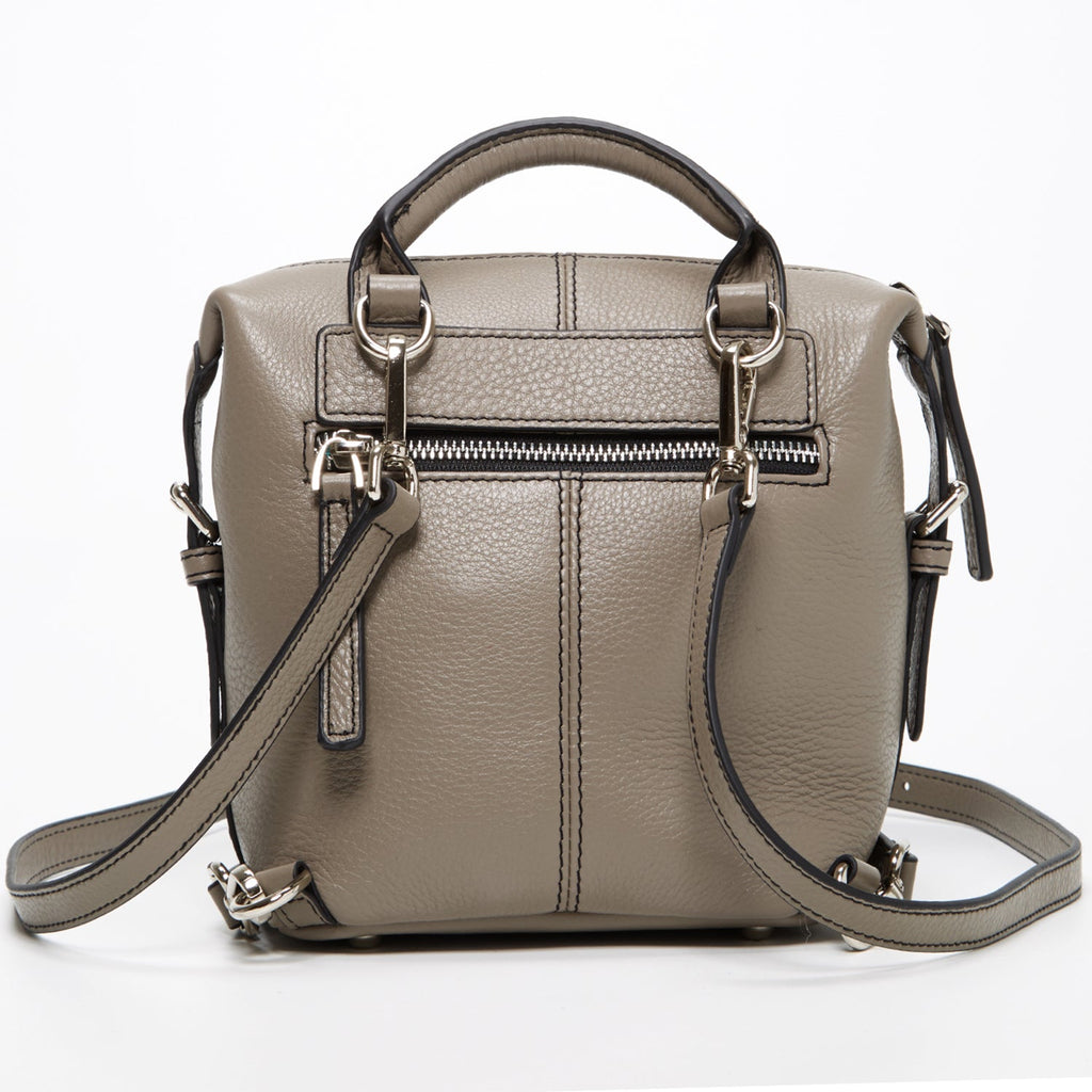 Grey Leather Backpack Purse Convertible Crossbody Bag - BEHRS at the loft