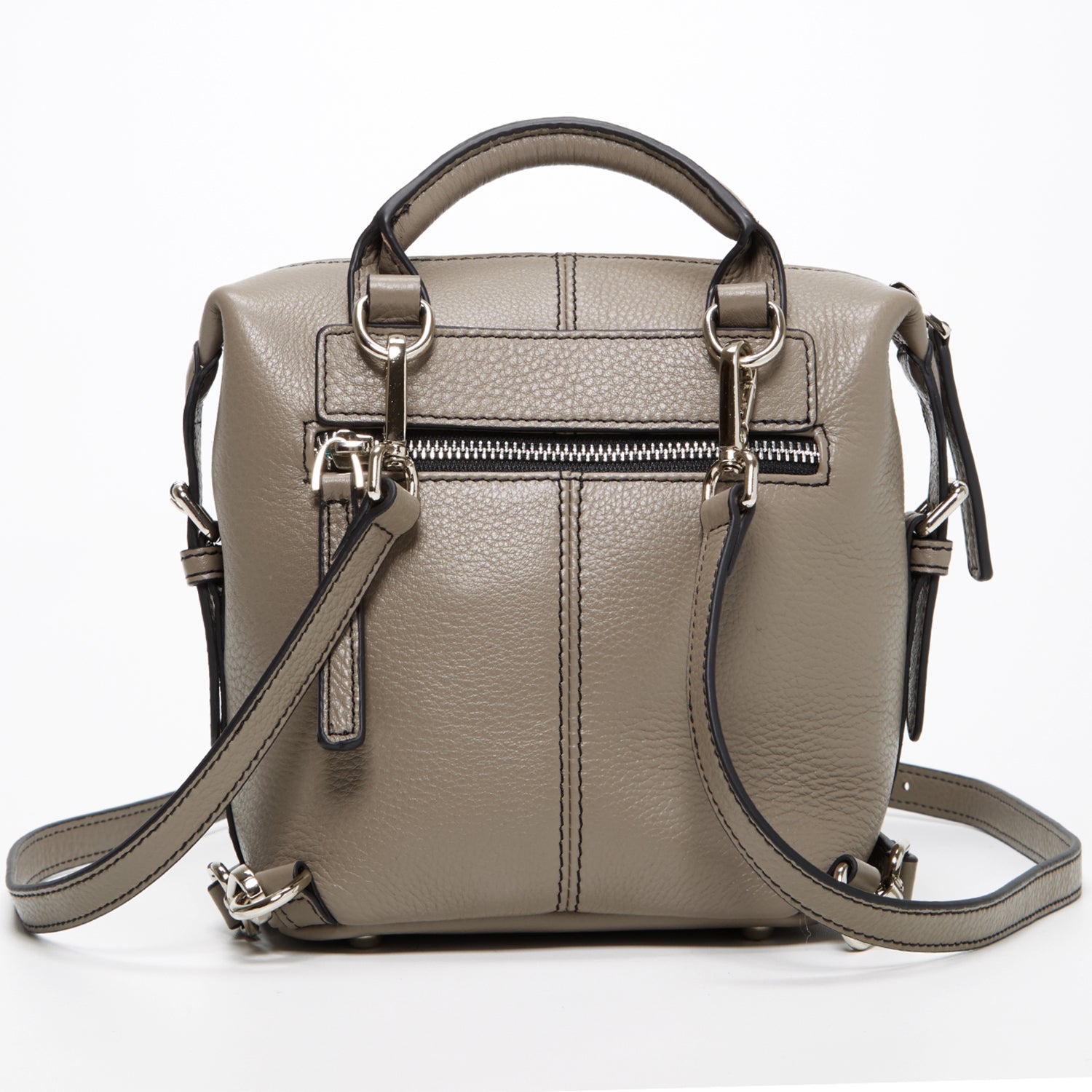 Grey Leather Backpack Purse Convertible Crossbody Bag - BEHRS at the loft