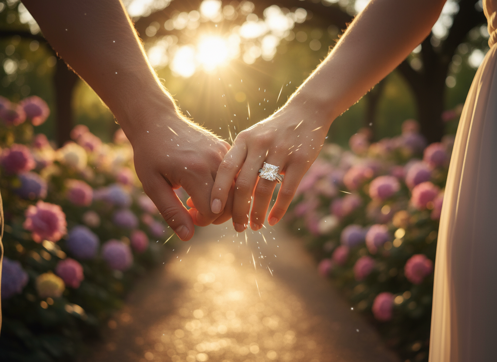 4.5ct Lab-grown Emerald Cut Diamond Ring (EF VS1, 14K white gold) + Ring Set - BEHRS at the loft
