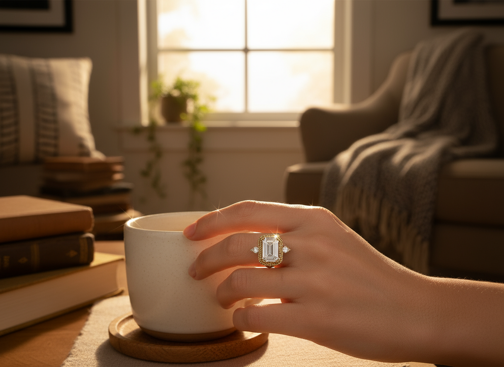 AEAW Custom Jewelry  Pear cut Lab Grown diamond Main diamond 2-3 CTs - BEHRS at the loft