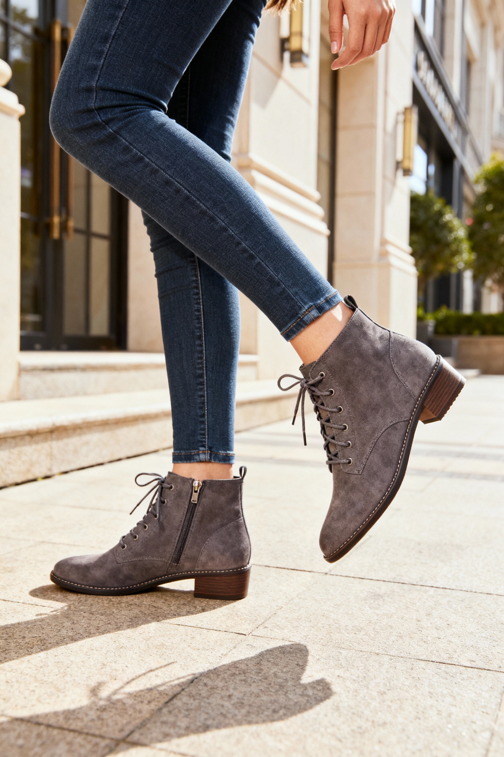 Women's Flat Lace Up Booties - BEHRS at the loft