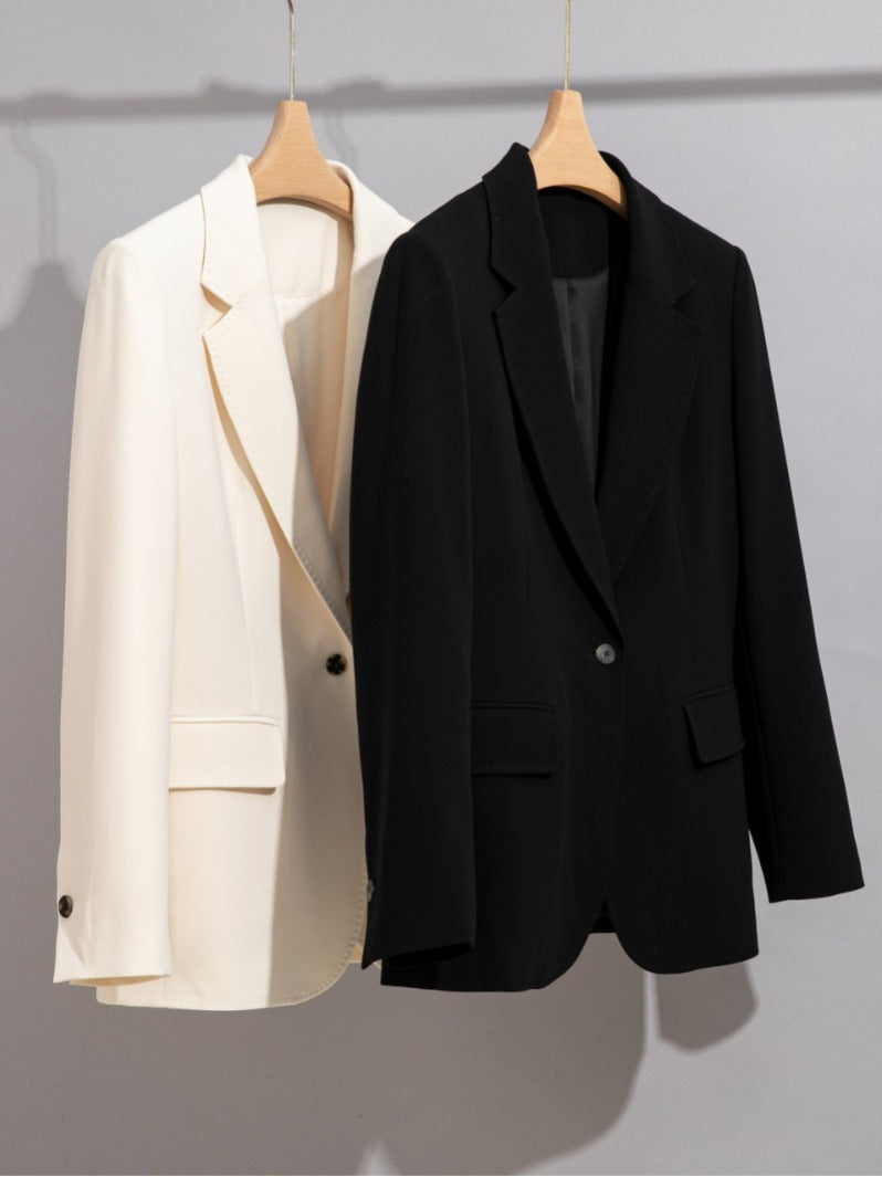 [Four Seasons Green] Desire 2024 Winter Women's Acetate Small Blazer Women's Premium One Button Casual
