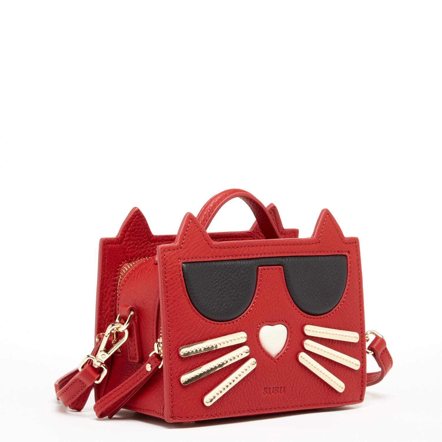 Leather Cat Bag Red Crossbody Purse Women's Handbag - BEHRS at the loft
