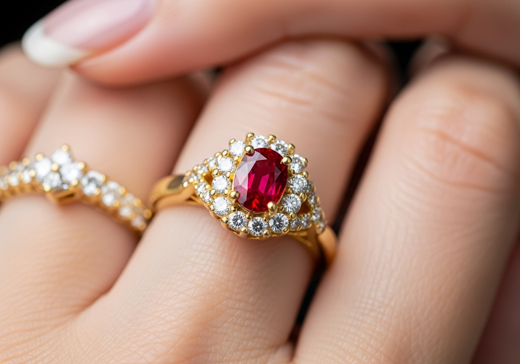 LOVERJEWELRY 14K Gold Diamond Ruby Ring - BEHRS at the loft