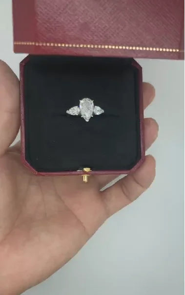 AEAW Custom Jewelry  Pear cut Lab Grown diamond Main diamond 2-3 CTs - BEHRS at the loft