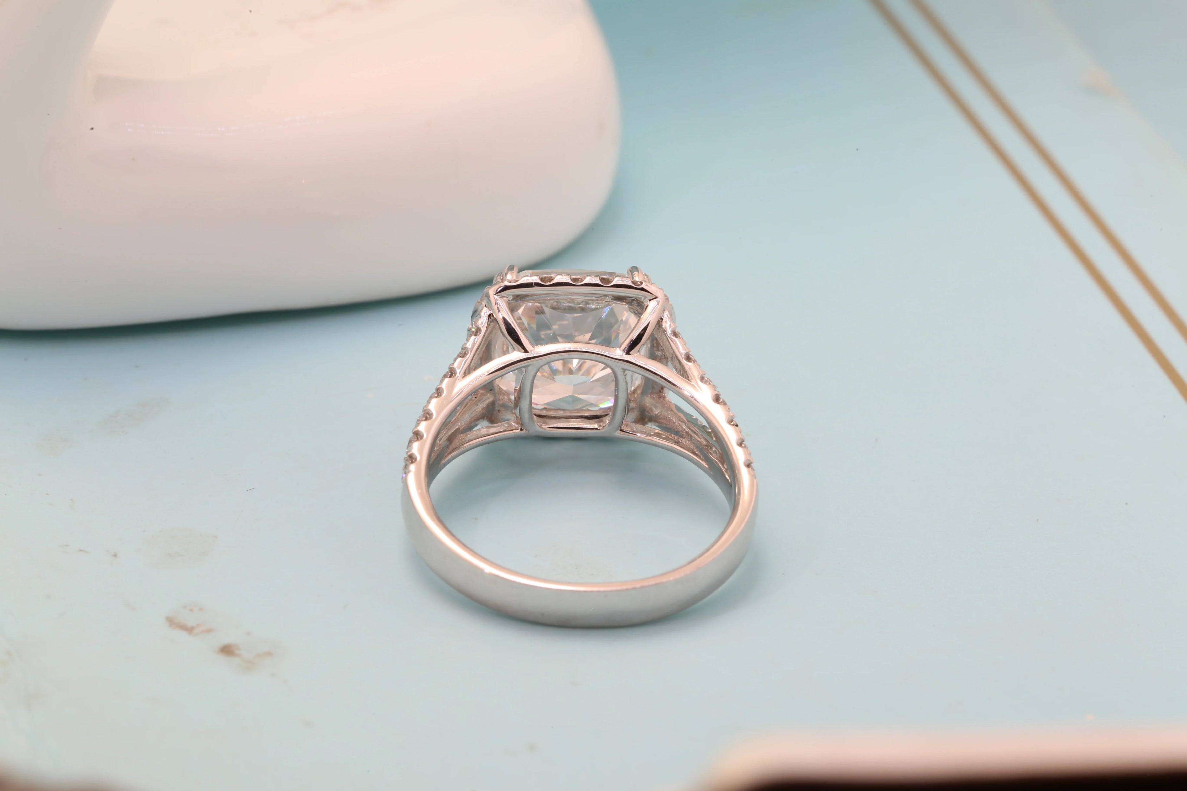 AEAW 5ct Lab Diamond Ring: Cushion Cut, VS1, F Color, 14k Gold, 0.75ctw - BEHRS at the loft