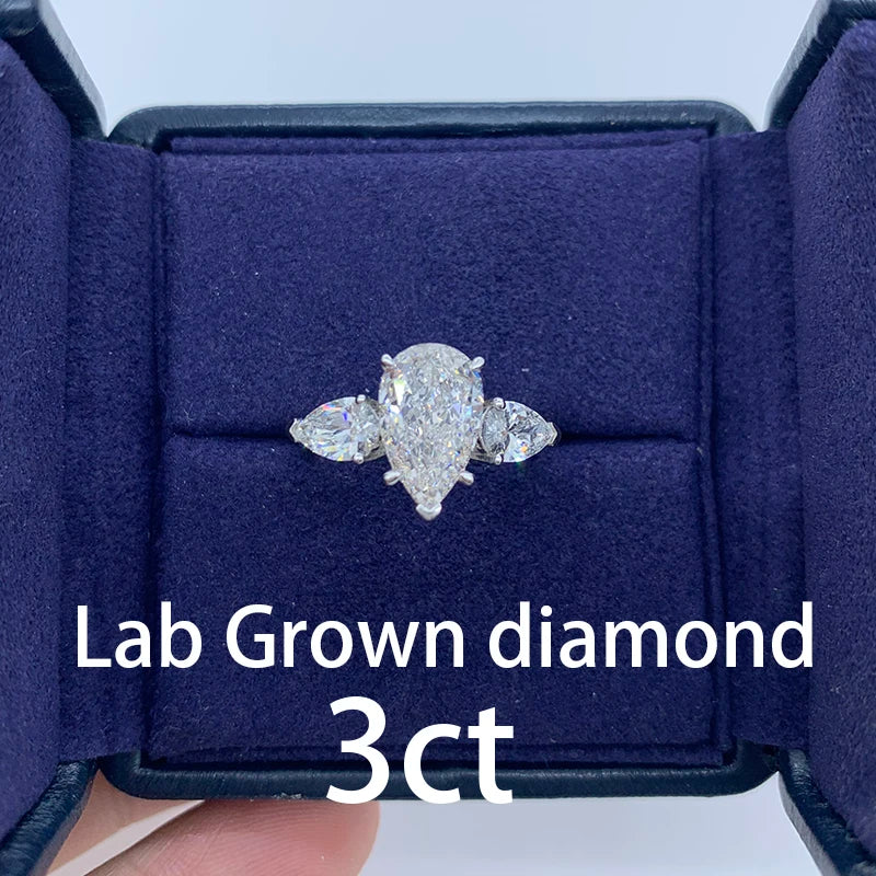 AEAW Custom Jewelry  Pear cut Lab Grown diamond Main diamond 2-3 CTs - BEHRS at the loft