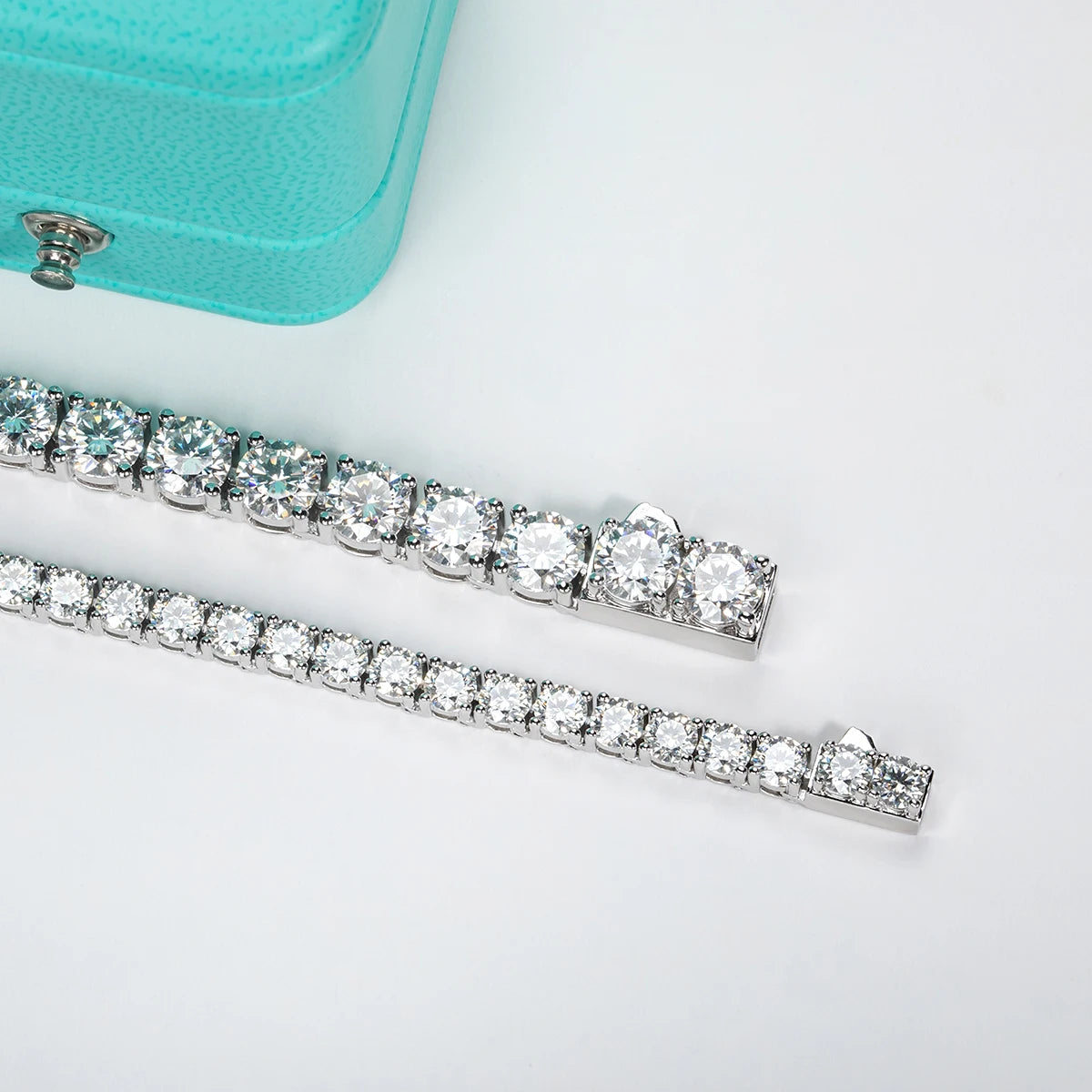 Moissanite Diamond Tennis Chain Necklace 925 Sterling Silver 18K Gold Plated - BEHRS at the loft