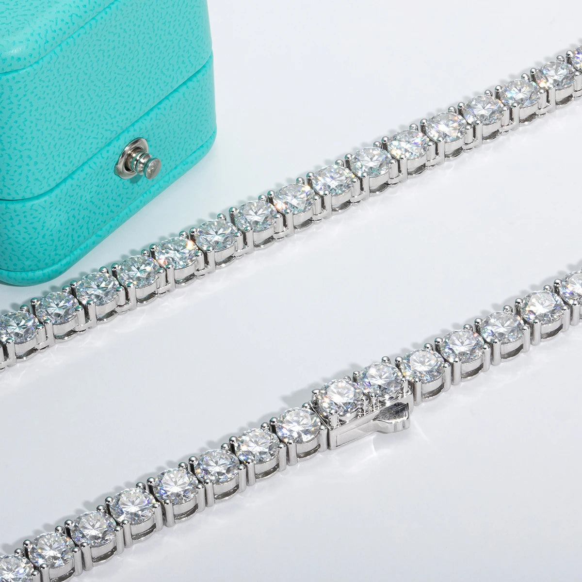 Moissanite Diamond Tennis Chain Necklace 925 Sterling Silver 18K Gold Plated - BEHRS at the loft