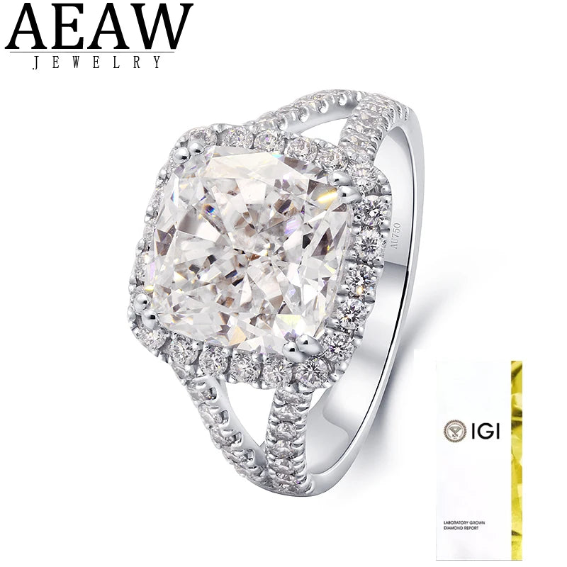 AEAW 5ct Lab Diamond Ring: Cushion Cut, VS1, F Color, 14k Gold, 0.75ctw - BEHRS at the loft
