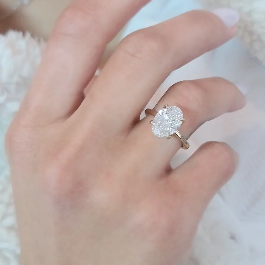 14K Gold 3 Carat Lab Grown Diamond Halo Engagement Ring - BEHRS at the loft