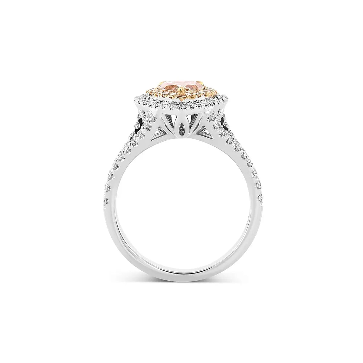 Dae Vonca Pink Heart Diamond Double Halo Ring Rose Gold Wedding Ring - BEHRS at the loft