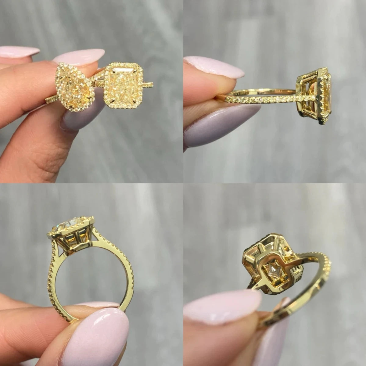 Dae Vonca Vivid Yellow Radiant Halo Diamond Ring - BEHRS at the loft