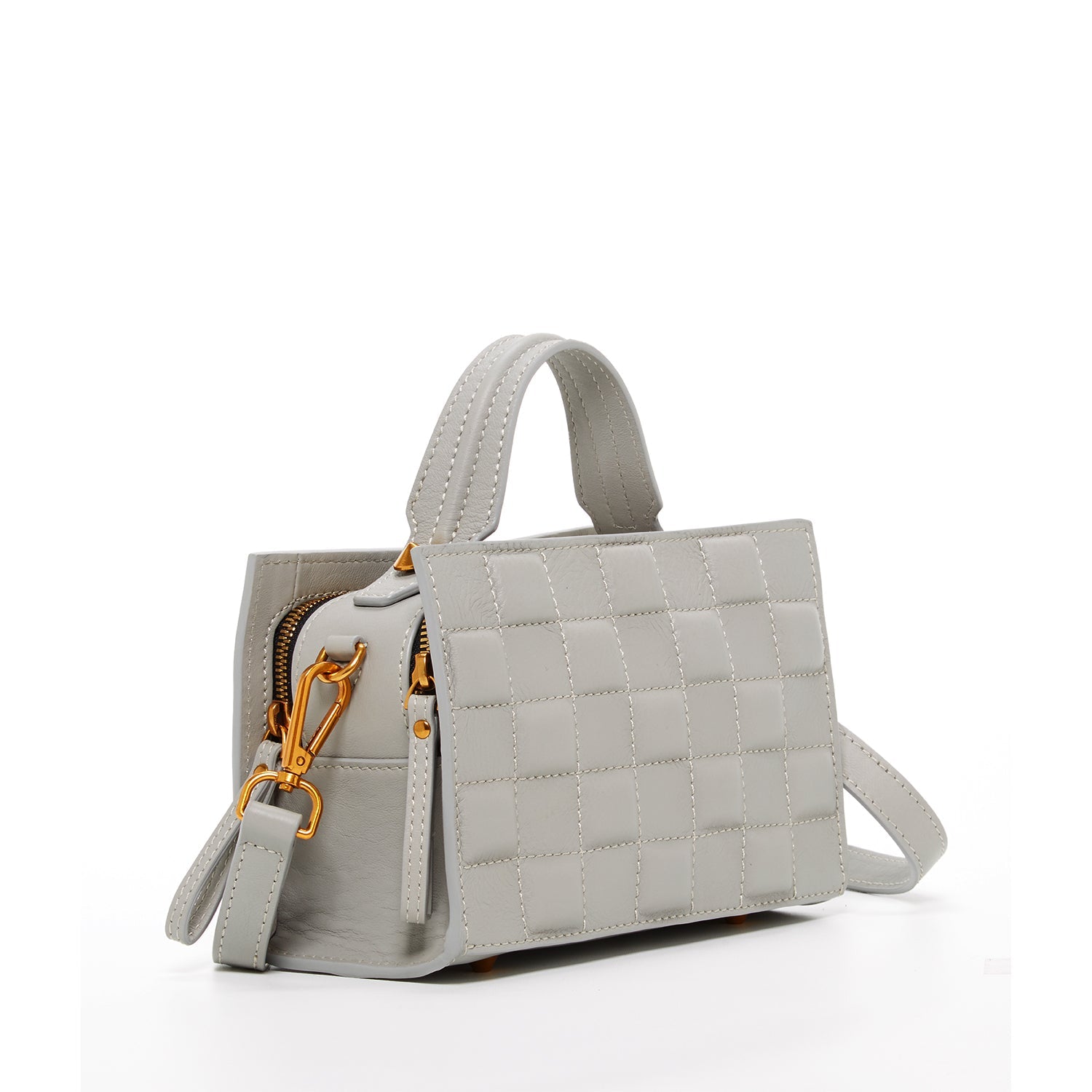 Quilted Gray Leather Purse - BEHRS at the loft