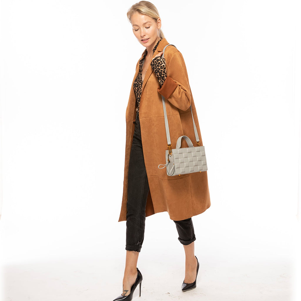 Quilted Gray Leather Purse - BEHRS at the loft